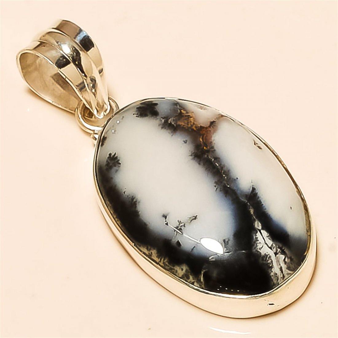 Dendrite Opal Pendant Solid Sterling Silver (1 of 1)