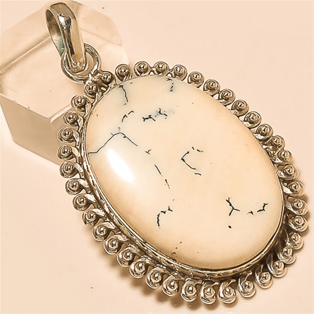 Dendrite Opal Pendant Solid Sterling Silver (1 of 1)