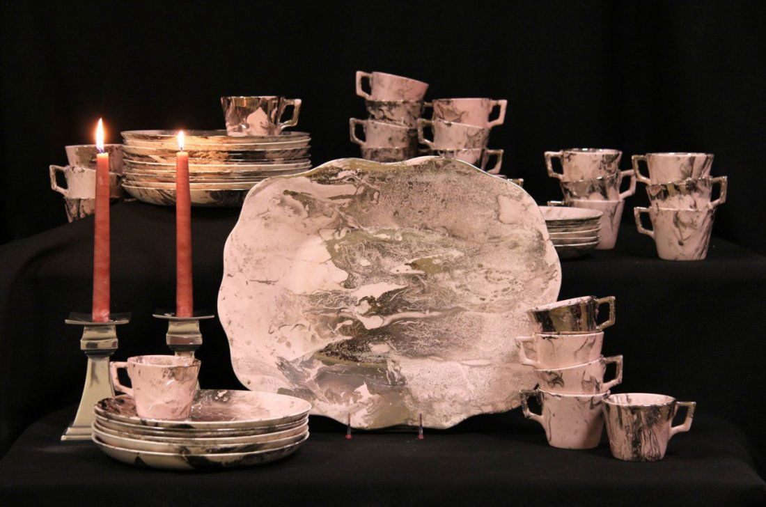 Sascha Brastoff Midcentury Modern Surf Ballet Buffet or (1 of 5)