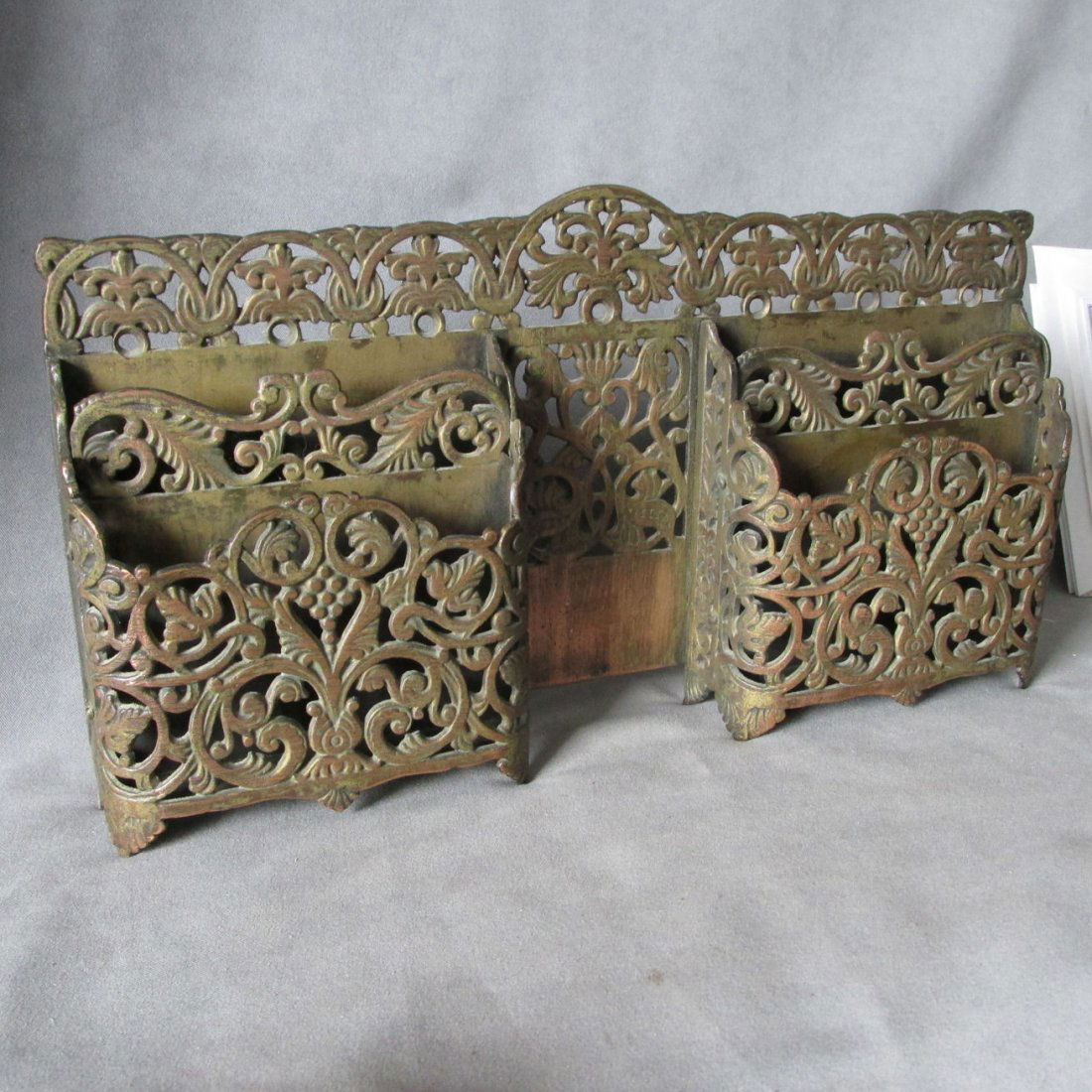 c1880 Desk Letter Holder with Grapes & Tendrils (1 of 8)