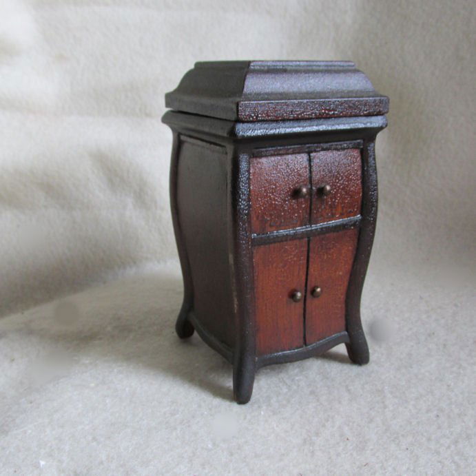 c1920s Folk Art Victrola Jewelry Box, Hand Carved Wood (1 of 5)
