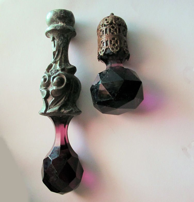 PR Amythest Cut Glass Architectural Finials, Bell Pull (1 of 5)