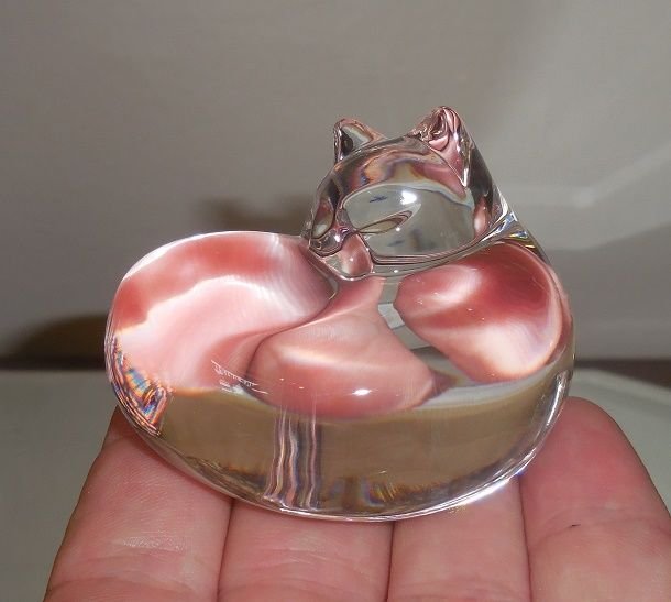 Signed Steuben Crystal Hand Cooler Kitty Cat (1 of 3)