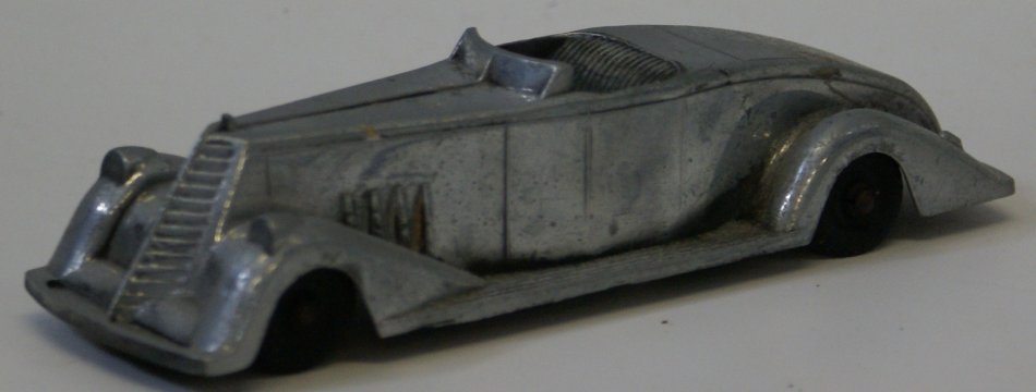 1940's Vintage METAL MASTERS Boat Tail Convertible: Original 1930's Vintage METAL MASTERS Boattail Convertible Roadmaster Car. Made in the USA. 7" long. All original. Buyer pays for shipping. This item ships from Cleveland, WI.