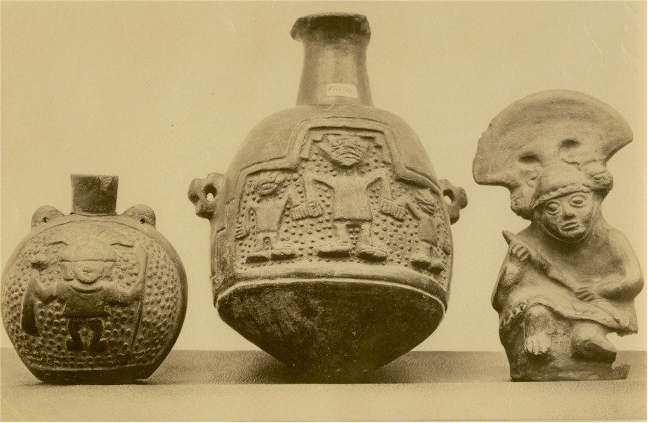 Three molded terra-cotta vases from Peru, British (1 of 1)