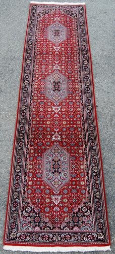 WONDERFULLY CONTRASTED WARM TONED BIDJAR DESIGN RUNNER, (1 of 4)