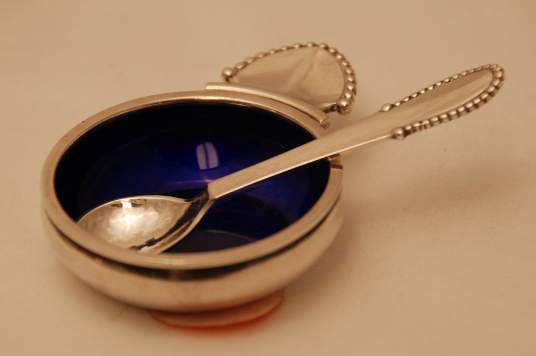 Georg Jensen Sterling Silver Beaded Caviar Server & (1 of 2)