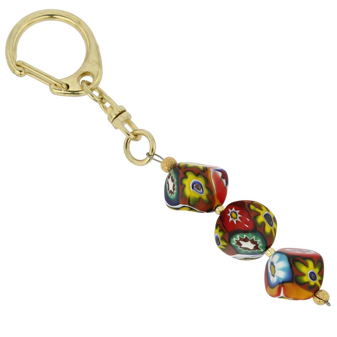 Murano Mosaic Cubes Keychain: Live in style and never lose your keys with our beautiful Murano Glass keychain - a perfect memento of Venice, the most unique of Italian cities. The handcrafted Venetian keychain is created in famous