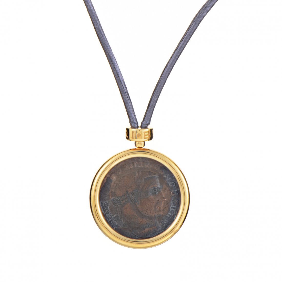 Monete 18K Yellow Gold Ancient Coin Cord Pendant (1 of 4)