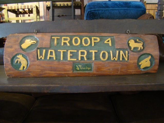Vintage Cub Scout “Troop 4” Sign (1 of 5)