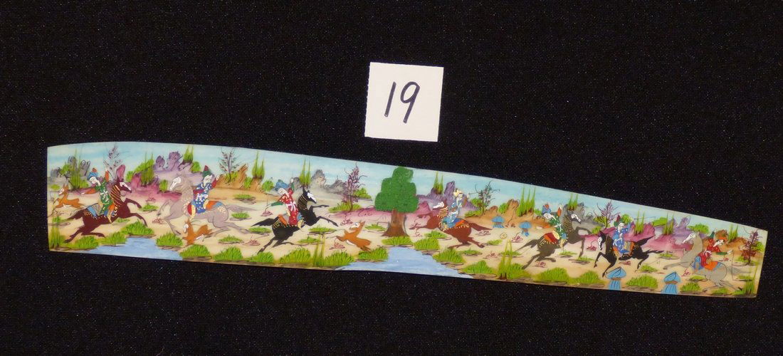 Persian Antique Miniature on Bone Painting Fine Art: Antique Persian Miniature Painting 100% Handmade (hunting, Golf, Bird or flower). This painting is made in the city of Isfahan around 50 years ago. Artist used the natural color on Bone. Inspired by t