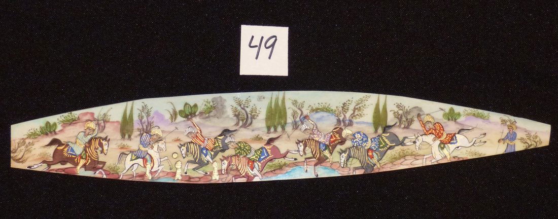 Persian Antique Miniature on Bone Painting Fine Art: Antique Persian Miniature Painting 100% Handmade (hunting, Golf, Bird or flower). This painting is made in the city of Isfahan around 50 years ago. Artist used the natural color on Bone. Inspired by t