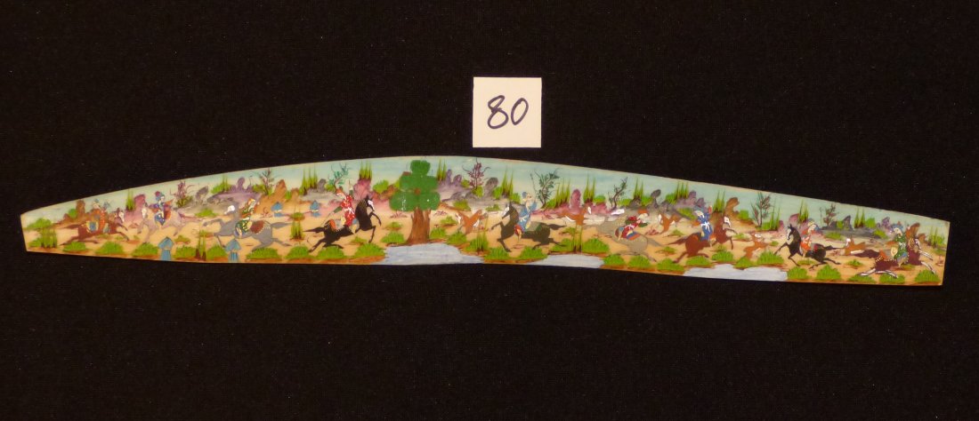 Persian Antique Miniature on Bone Painting Fine Art: Antique Persian Miniature Painting 100% Handmade (hunting, Golf, Bird or flower). This painting is made in the city of Isfahan around 50 years ago. Artist used the natural color on Bone. Inspired by t