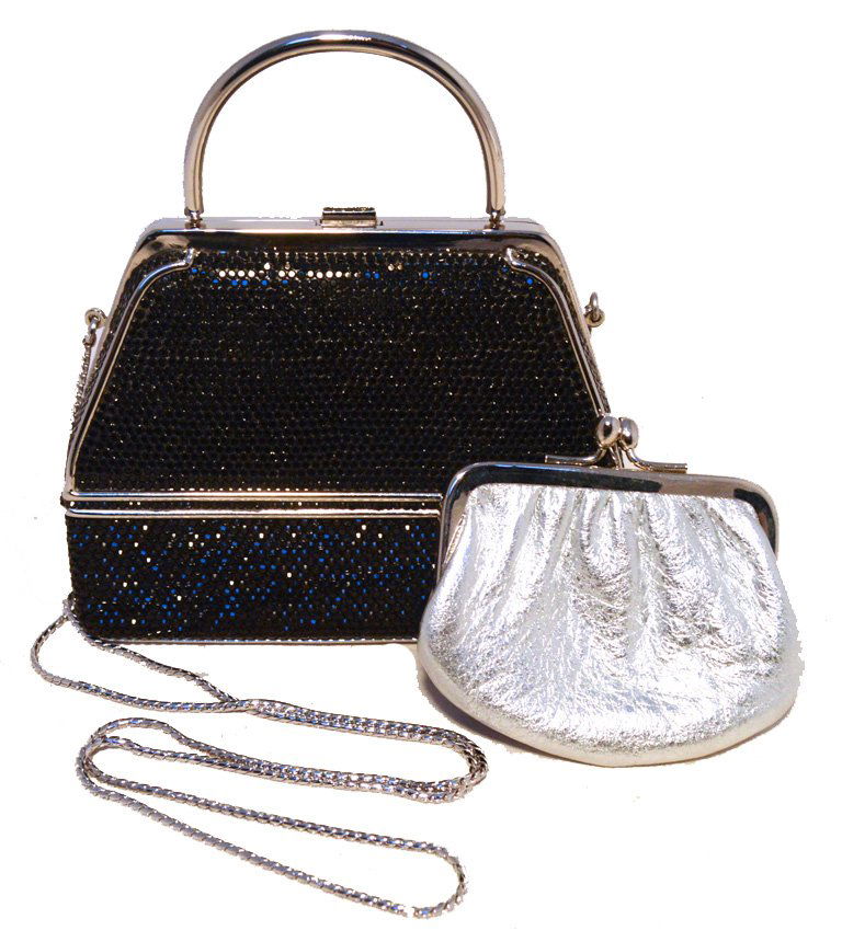 Judith Leiber Black Swarovski Crystal Purse Handbag (1 of 7)