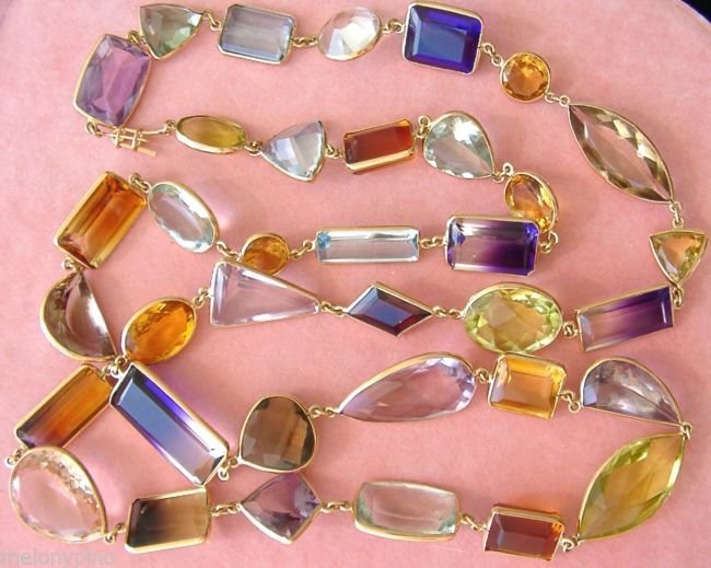 ESTATE 500 CTW MULTI BIG GEMSTONE BY-THE-YARD 18K CHAIN (1 of 4)