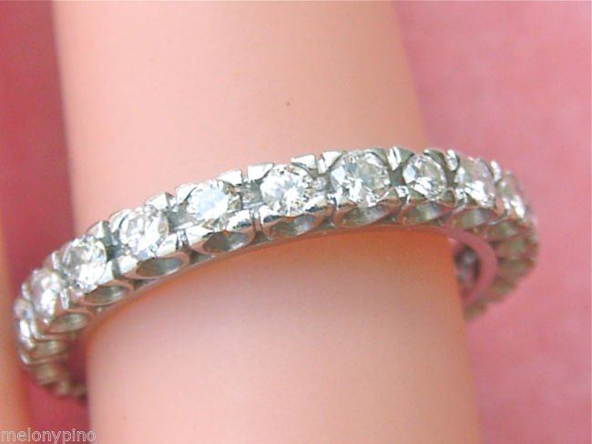 VINTAGE MID CENTURY 1.20ctw DIAMOND PLATINUM ETERNITY (1 of 4)