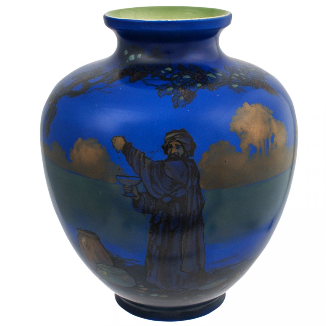 Royal Doulton Burslem Omar Khayam Vase,Handpainted,: Royal Doulton Burslem Omar Khayam Vase,Handpainted, 1925, H. 7.5" No Reserve Flat shipping rate within the Continental USA. Additional shipping and handling fees will apply for International shipping.