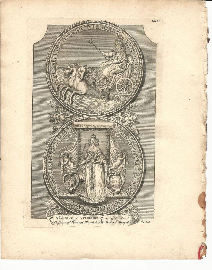 1753 Engraving Seal of Katherine Queen of England (1 of 1)