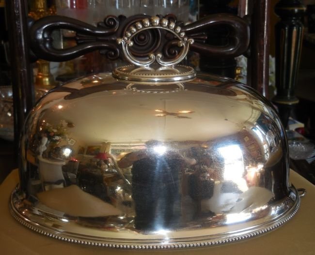 Antique 19C Walker & Hall Silver Plated Entre Food Dome (1 of 2)