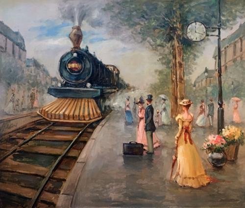 BEAUTIFUL VINTAGE ERA ORIGINAL OIL PAINTING (1 of 3)