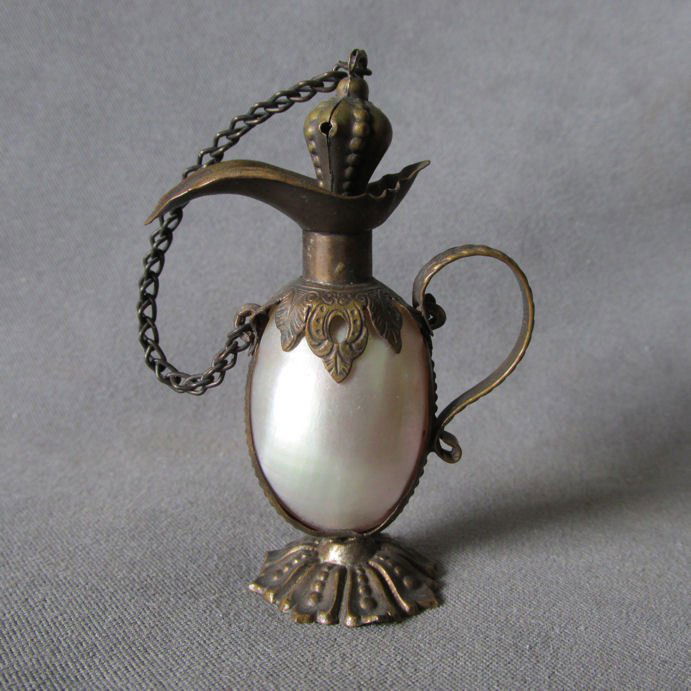 Mother of Pearl Figural Ewer Perfume Bottle (1 of 4)