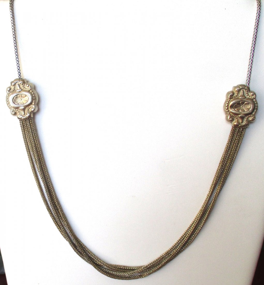 Antique Sterling Silver Watch Chain Necklace