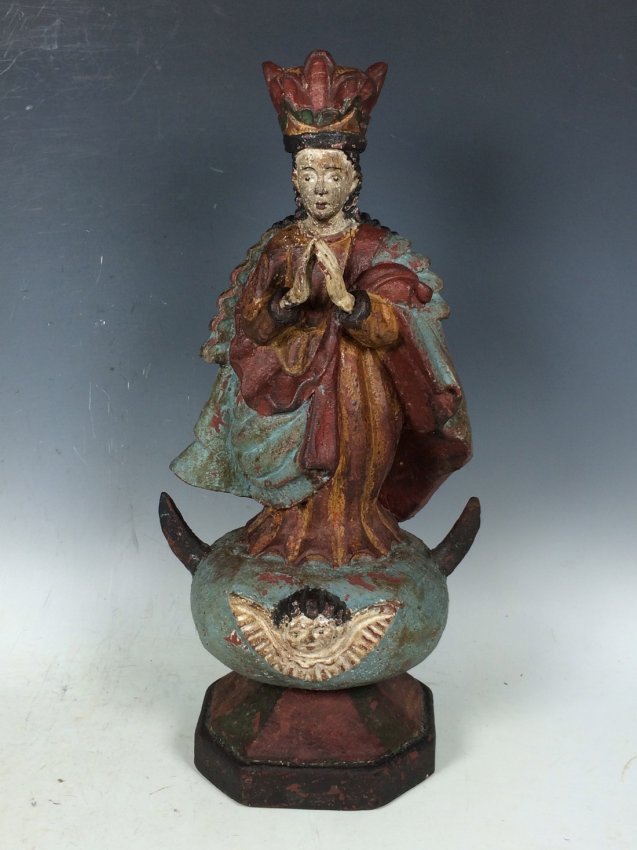 Carved Wood Virgin Mary (1 of 5)