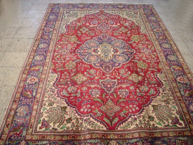 7x10 Persian Tabriz Rug Hand knotted Exotic (1 of 3)