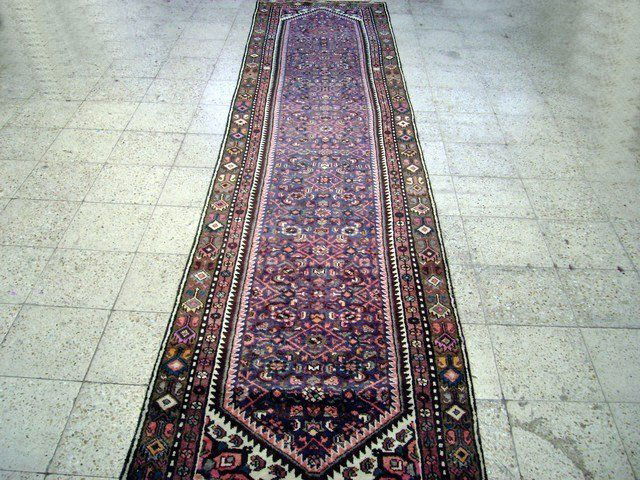 3x13 Persian Tabriz Runner Rug Hand knotted Trendy: Rug #:7119, Condition:Excellent, Exact Size: 3' 1'' x 13' 4'', Area Rug Size: 3x13, Age:1970s, Material: Wool on Cotton Foundation, Design:Tabriz Runner, Rug Handmade in Iran. You'll marvel at the det