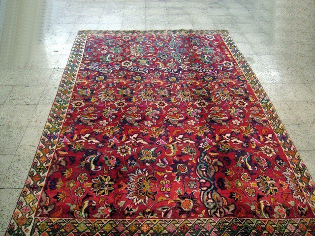 6x9 Persian Bakhtiar Rug Hand knotted oriental rugs: Rug #:7442, Condition:Excellent, Exact Size: 6' 1'' x 9' 4'', Area Rug Size: 6x9, Age:1970s, Material: Wool on Cotton Foundation, Design:Bakhtiar, Rug Handmade in Iran. You'll marvel at the details an