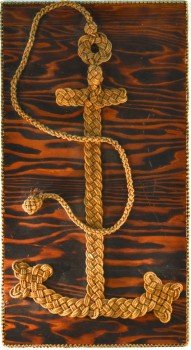 Vintage Sailor Made Anchor: Vintage Sailor Made Anchor. Made from ships cord and made using sailor knots. This is a dying art as you do not see these kinds of things any longer. Authenticity is guaranteed. Photos, descriptions a