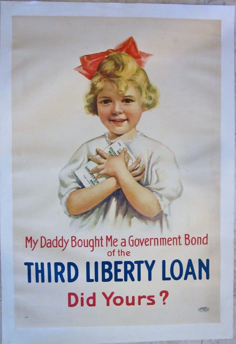 WWI THIRD LIBERTY LOAN LINEN BACKED POSTER - LITTLE (1 of 1)