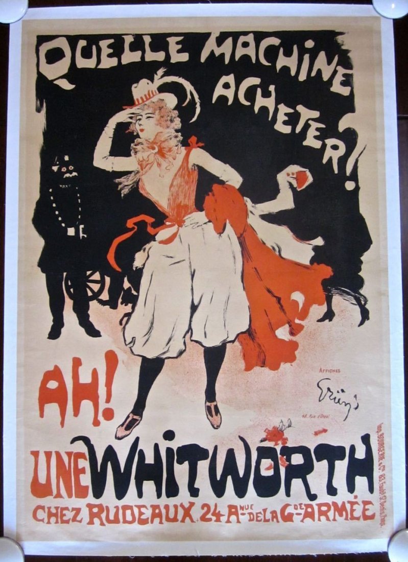UNE WHITWORTH CIRCA 1900 FRENCH LB POSTER BOURGERIE & (1 of 1)