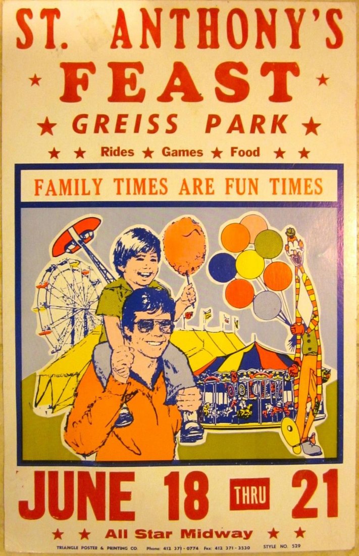 VINTAGE FAIR POSTERS - SAINT ANTHONY'S FEAST - FUN DAD (1 of 1)