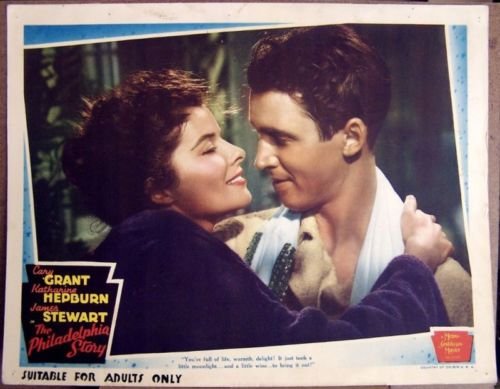 PHILADELPHIA STORY '40 ~ STEWART & HEPBURN! RARE &: THE PHILADELPHIA STORY (1940) Original 1940 Vintage Lobby Card (11" x 14") for the classic screwball comedy, THE PHILADELPHIA STORY, starring Katharine Hepburn, James Stewart and Cary Grant. This rare