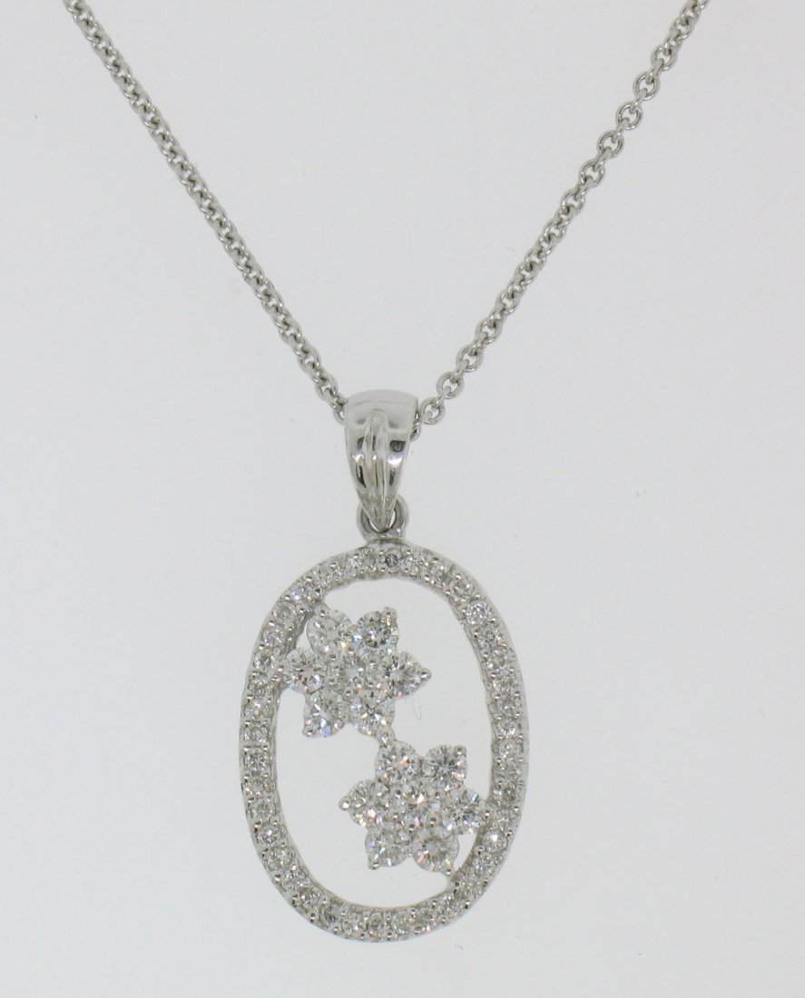 Charles Krypell 18K Solid White Gold .75 CTW Oval (1 of 4)