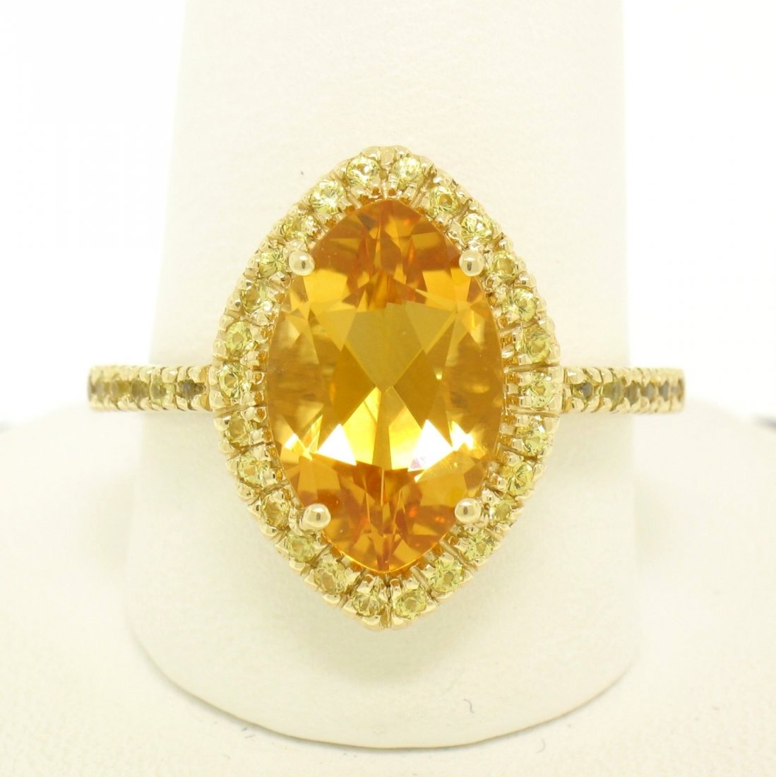 Designer Sonia B 14k Yellow Gold Citrine Solitaire Ring (1 of 4)