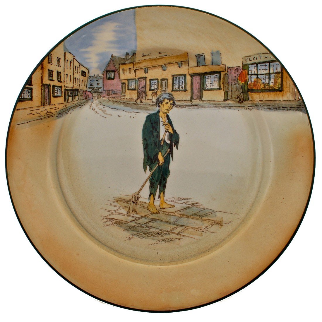 Royal Doulton Dickensware Poor Jo Plate, H. 10.25", (1 of 1)