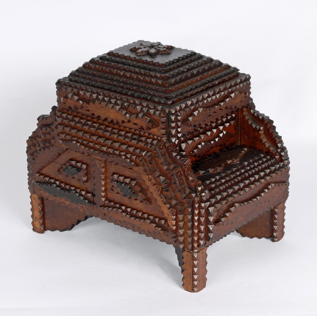 Tramp Art Trinket Box with Star (1 of 6)