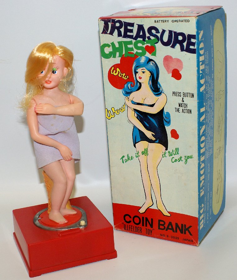 Vintage 1960's Lady TREASURE CHEST Battery Operated (1 of 3)