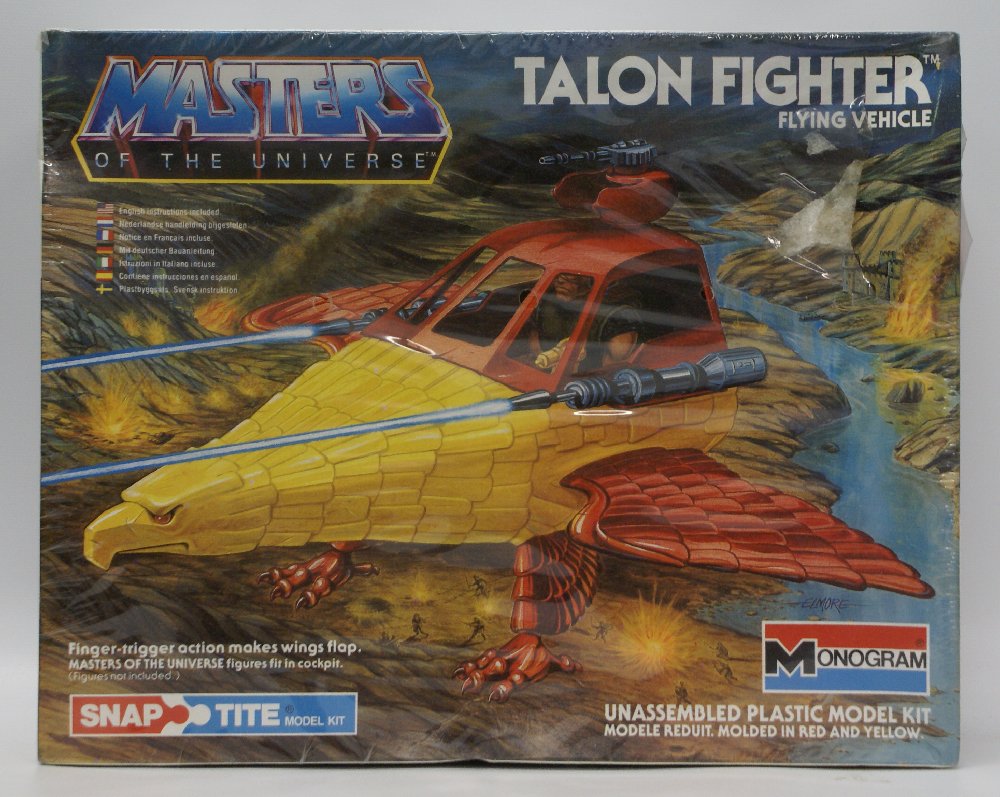 Vintage 1983 MONOGRAM Masters of the Universe TALON: Vintage 1983 MONOGRAM Masters of the Universe TALON FIGHTER Flying Vehicle Model Kit, SEALED BOX! This sleek, bird-like craft transports Masters of the Universe forces through the skies in their cease