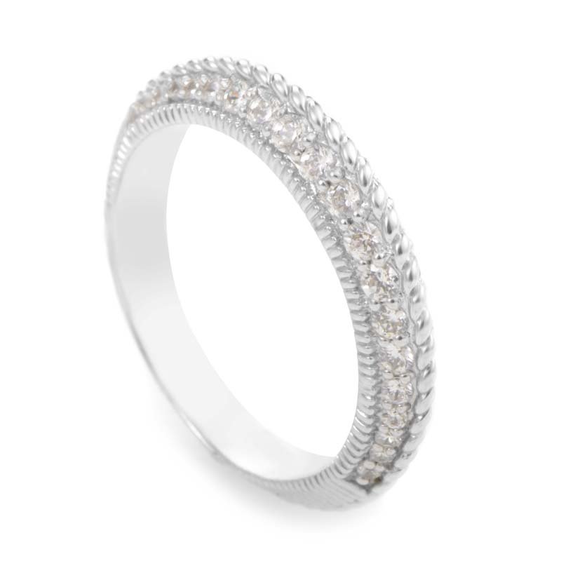 Judith Ripka: 14K White Gold Diamond Band Ring, .25 ctw (1 of 4)
