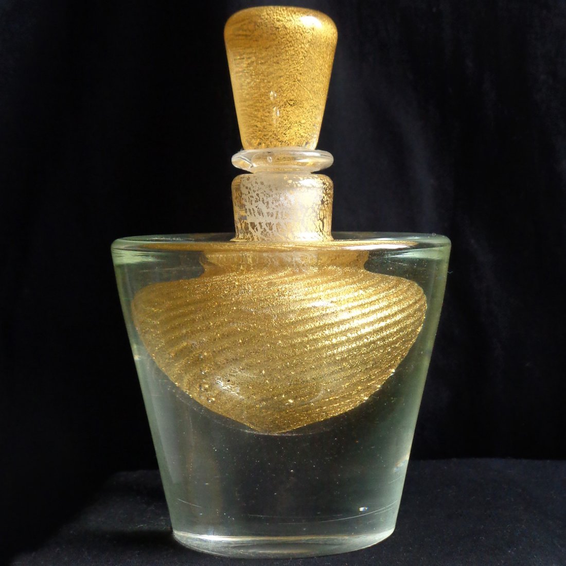 Murano Gold Flecks Sommerso Perfume Bottle (1 of 2)