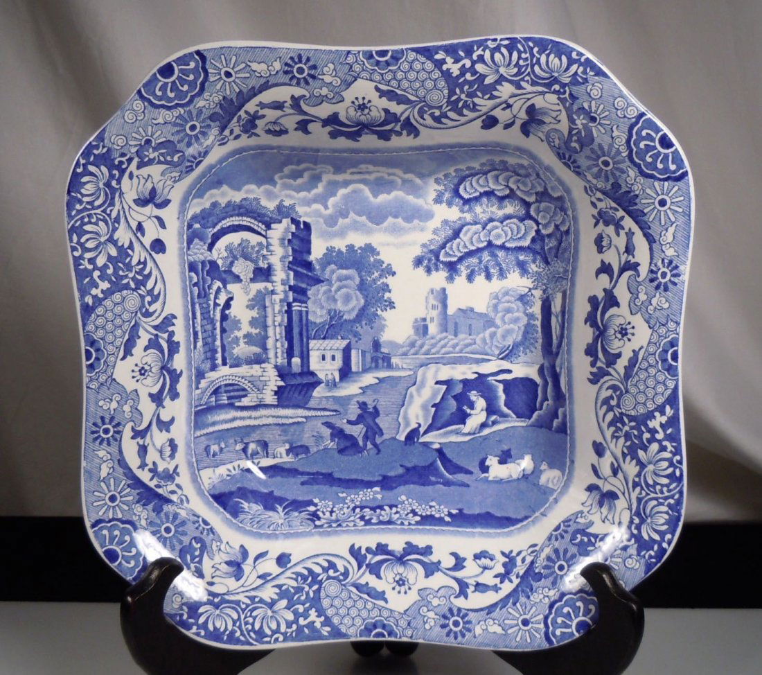 Spode Blue Italian 9" Square Serving Bowl (1 of 4)