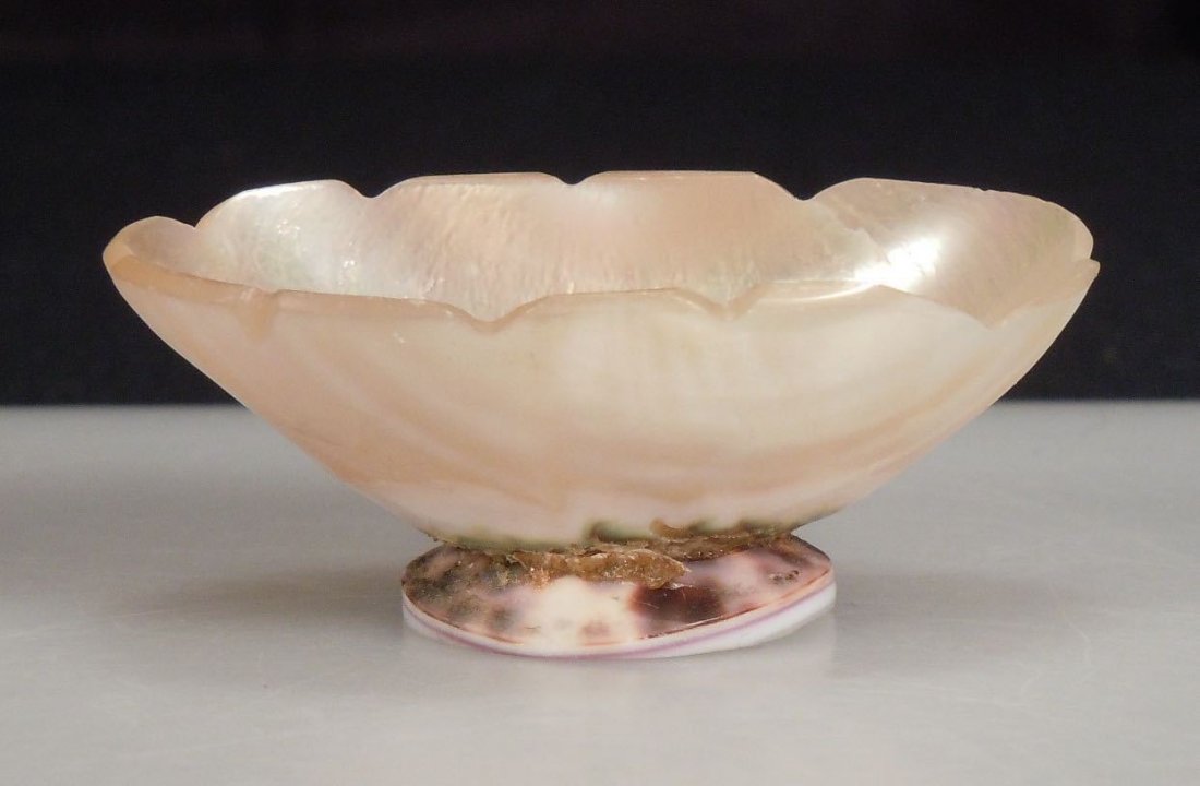 Vintage Mother of Pearl Shell Open Salt Cellar Dip (1 of 4)
