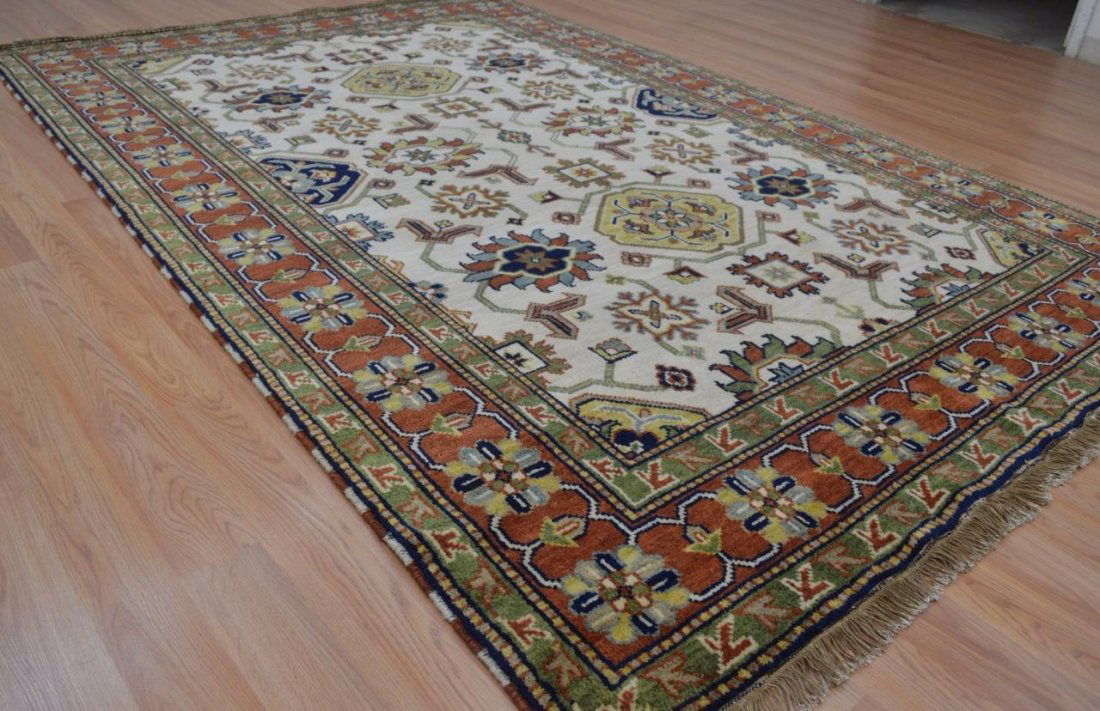Persian Ziegler Area Rug: Origin:India Material:Handwoven/handknotted wool with a cotton foundation Dimensions:6 ft and 2 in x 9 ft Condition: New Shipping Domestic: Free shipping within the Continental USA. International: For
