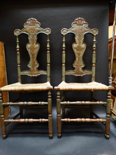 Spanish Colonial 18th Century Green Chairs (1 of 10)