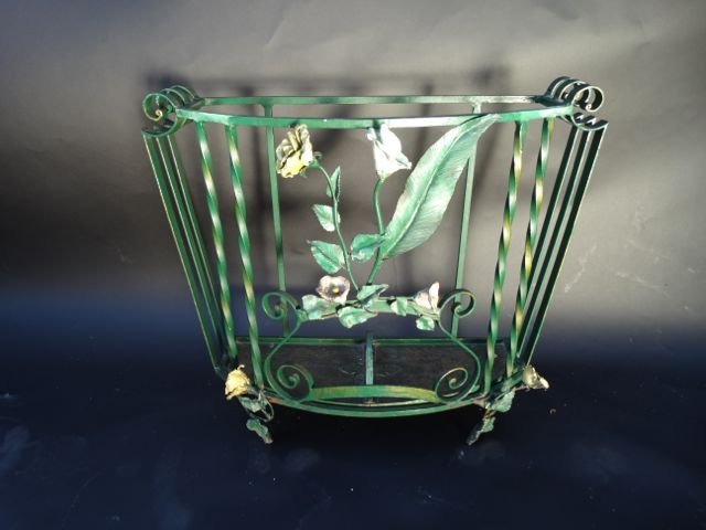 Wrought Iron Polychromed Umbrella Stand (1 of 7)