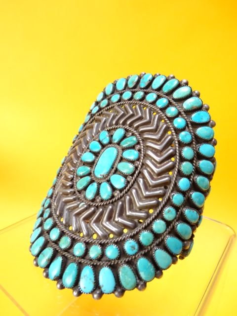 Navajo Turquoise and Silver Cuff/Bracelet (1 of 5)