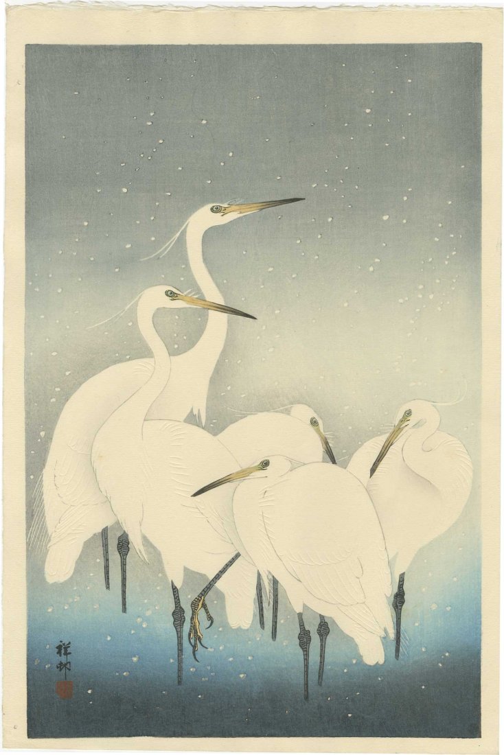 KOSON OHARA - Herons in the Snow 1926 (1 of 2)